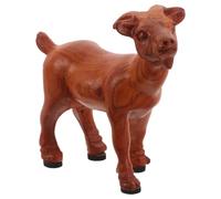 TOMETURE Statuetta della capra dello zodiaco cinese - Statua di pecora portafortuna per il Capodanno 2027, scultura di agnello Feng Shui - Statuetta in legno di animale zodiacale per mensole,
