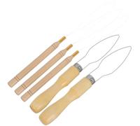 TOMETURE Strumento Filo Elastico per Infilare Perline 5 Manico in Legno per Fai-da-Te e Piccole Perline, per Ciotole Decorate e Ricamo