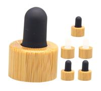 TOMETURE Tappi Contagocce Facili da Sostituire 6 Pezzi per Bottiglie di Olio Essenziale in Plastico e Bambù M20 per Mantenere la Purezza Dell'olio, per Artigianato DIY
