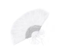 TOMETURE Ventaglio da Sposa Vintage Pieghevole Portatile in Plastica Bianco Ventilatore Manuale Accessorio Unico da 1 Pezzo per Matrimonio per Flapper