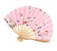 TOMETURE Ventaglio in Ossa di bambù e Rosa Giapponese Pieghevole Versatile ed, Come per Accompagnare Abiti Cheongsam