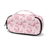 Tomeusey Borsa da viaggio isolata per medicinali, borsa portaoggetti per glucosio, penna per insulina, strisce reattive per zucchero nel sangue, accessori per diabetici, Stampa Farfalla Rosa, Taglia