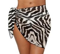 Tomeusey Copricostume da bagno da donna, ad asciugatura rapida, copricostume da spiaggia pareo copricostume da bagno copricostume da spiaggia gonna, Motivo zebrato., Taglia unica