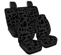 Tomeusey Coprisedili per auto con motivo leopardato nero, coprisedili anteriori con schienale corrispondente, rivestimento per sedili per la maggior parte dei proteggi sedili con design a divanetto
