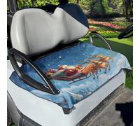 Tomeusey Santa Claus Renna Golf Cart Seat Cover Confortevole Coperta Golf Cart Seat Towel Accessori per Club Car Decorazione di Natale