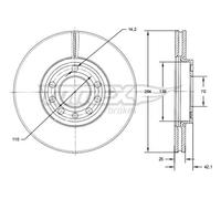 TOMEX Brakes 2x Disco Freno Ø285mm Frontale Ventilato per Opel Vectra C Saab 9-3