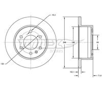 2x Disco freno Assale posteriore pieno TX 71-60 TOMEX Brakes per MERCEDES-BENZ