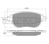 TOMEX brakes Kit pastiglie freni Anteriore per FIAT Idea (350) TX 13-42