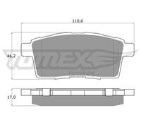 TOMEX brakes Kit pastiglie freni Posteriore per MAZDA CX-7 (ER) TX 17-43