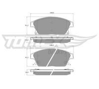 TOMEX brakes TX 16-51 Kit pastiglie freni Anteriore per OPEL ASTRA J