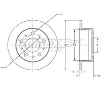 TOMEX Freni 2X Disco Freno Posteriore Ø280 Mm Verniciato Per Fiat Ducato