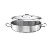 TOMGAST pentola bassa diametro 45 cm con coperchio PRO | capacità 16 l, altezza 11 cm | acciaio inox | fondo a tre strati | per piano cottura e induzione | lavabile in lavastoviglie