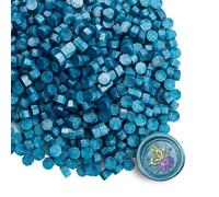 Tomgenrine Perle Premium per Sigilli di Cera - 520 Palline Sigillanti Blu Cielo Profondo per Lettere, Biglietti, Bottiglie e Lavoretti | Decorazioni per Feste e Progetti Fai da Te