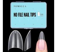 TOMICCA 504 pezzi di unghie finte, chiare punte per unghie in acrilico a mezza copertura, unghie finte francesi, set di punte per unghie a mandorla corte in 12 misure per saloni di unghie DIY