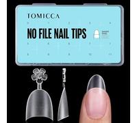 TOMICCA 510 punte chiodo trasparenti in acrilico mezza copertura finta francese ovali set di 12 misure