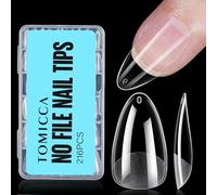 TOMICCA Set di 216 punte per unghie in gel morbido per unghie in gel, per manicure fai da te, 9 misure