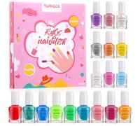 TOMICCA Set Di Smalti Per Unghie Per Principessa, 18 flaconi Rainbow Candy Colors Smalto Speciale Con Brillantini Per Bambini, Con Formula Peel-off, a Base D'acqua E Senza Odori,Adatto Come Regalo