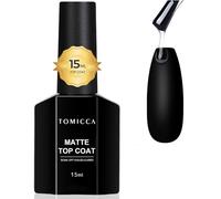 TOMICCA Top Coat Semipermanente 15 ml, Matte Top Coat Smalto Semipermanente per Unghie Off Matte Finish Long Lasting DIY Home Nail Salon