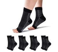 TOMILIOLD 4 paia di calze di compressione Donne Uomini Calzini medici, calze di compressione ortopediche per artrite dolore articolare (BLACK, L)