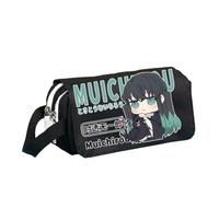 Tomioka Giyuu Astuccio Kanroji Mitsuri Astuccio Anime Astuccio Grande Capacità Doppio Scomparto Zip Astuccio con Tracolla Manico Bianco Nero Astuccio Trucco Organizer Borsa, Nero Tipo 6, 20 x 10 x 8CM