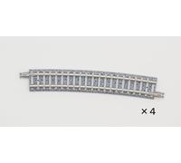 TOMIX N Gauge 1190 Curve PC Rail C605-10-PC Set di 4 pezzi Forniture per mode...