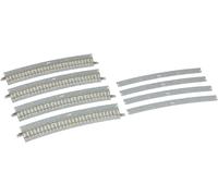 TOMIX N Gauge 1770 Wide PC Curve Rail C541-15-WP set da 4 pezzi / modello fer...