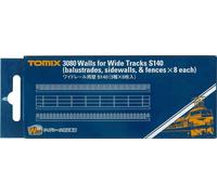 TOMIX N Gauge 3080 Wide rail wall S140 3 tipi x 8 pezzi / Railway Model