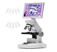 TOMLOV DM301 Max Microscopio Biologico per Adulti Bambini: 7" HDMI Microscopio Digitale con Scala di Misurazione Integrata, 3 Lenti, Tavolino Meccanico, Doppia LED, Compatibile con Telefono, PC&TV