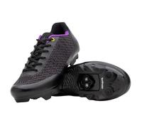 Tommaso Terra - Scarpe da Mountain Bike da Donna con Tacchetto SPD Compatibile, Nero/Viola + SPD, 38 EU