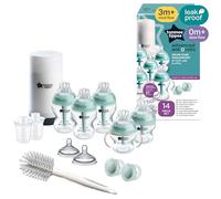 Tommee Tippee Advanced Anti-Colic Ready for Baby Bottle Set, 5 oz e 9 oz Bottiglie autosterilizzanti, flusso lento e medio, 0-6 mesi ciucci, scaldabiberon da viaggio, manici rimovibili