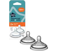 Tettarella anticolica in silicone con flusso rapido, +6 mesi, 2 pezzi, Tommee Tippee
