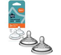 Tettarella anticolica in silicone con flusso rapido, +6 mesi, 2 pezzi, Tommee Tippee