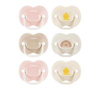 Tommee Tippee Anytime - Ciucci da 0 a 6 m, confezione da 6 pezzi, tettarella simmetrica, in silicone senza BPA, design ortodontico