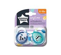 Tommee Tippee Anytime Soothers, 6-18m, 2 Pack, Symmetrical Orthodontic Design, BPA-Free Silicone, Blue
