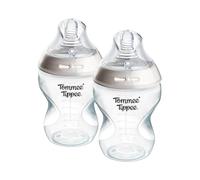 Tommee Tippee biberon anti-colica Natural Start 260ml, 2 pezzo con tettarella a flusso lento simile al seno materno, valvola anti-colica, autosterilizzante