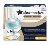 Tommee Tippee Biberon Anticolica, Tettarella Simile al Seno a Flusso Lento e Esclusivo Sistema di Ventilazione Anticolica, 150ml, Confezione da 2, Neutro