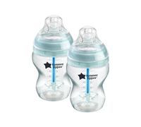 Tommee Tippee Biberon Anticolica, Tettarella Simile al Seno a Flusso Lento e Esclusivo Sistema di Ventilazione Anticolica, 260ml, Confezione da 2, Neutro