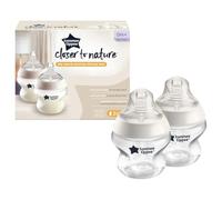 Tommee Tippee Biberon Closer to Nature, 150 ml, flusso lento 0m+, 2 pezzi, trasparente