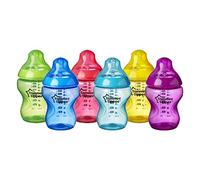 Tommee Tippee Biberon Closer To Nature, Flusso Lento 0m+, 6 Pezzi, color Multicolore (fiesta), 260 ml