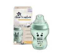 Tommee Tippee Biberon Closer to Nature, Tettarella Simile al Seno a Flusso Lento con Valvola Anticolica, 150ml, Confezione da 1, Ollie il Gufo