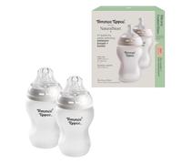 Tommee Tippee Biberon in vetro Natural Start con rivestimento in silicone per l’allattamento fin dalla nascita, 250 ml, confezione da due