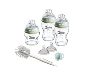 Tommee Tippee Biberon in vetro, set starter Natural Start, anti-coliche 150/250 ml, tettarelle a flusso medio per attaccamento naturale, autosterilizzante
