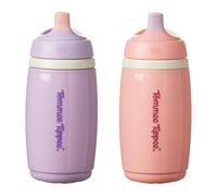 Tommee Tippee Tazza Termica con Beccuccio Flessibile, 266 ml, Borraccia Anti-goccia dai 12 Mesi, con Strato Isolante per Mantenere Fresche le Bevande, Colori Rosa e Viola, confezione da 2