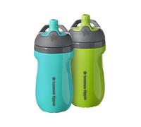 Tommee Tippee Borraccia termica Sportee, 12+ mesi, 260 ml, tazza con beccuccio per bambini, a prova di fuoriuscite, facile da impugnare, verde e verde acqua, confezione da 2