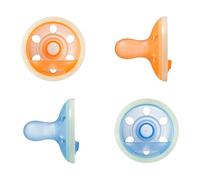 Tommee Tippee Ciuccio Night Glow simile al seno, leggero, monoblocco silicone, 6-18 mesi, 4 pezzi