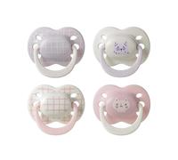 Tommee Tippee Ciuccio Ultimate Fit, 0-6 mesi, confezione da 4, tettarella ortodontica per neonati, design simmetrico, in silicone privo di BPA, collezione Club House