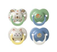 Tommee Tippee Ciuccio Ultimate Fit, 18-36 mesi, confezione da 4, tettarella ortodontica per neonati, design simmetrico, in silicone privo di BPA, collezione Club House