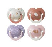 Tommee Tippee Ciuccio Ultimate Fit, 6-18 mesi, confezione da 4, tettarella ortodontica per neonati, design simmetrico, in silicone privo di BPA, collezione Club House