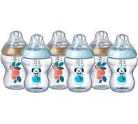 Tommee Tippee Closer to Nature Baby Bottle, Slow Flow Breast-Like Teat with Anti-Colic Valve, 260ml, Pack of 2, Catch Me Quick Blue