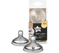 Tommee Tippee Closer to Nature Baby Bottle Teats, Breast-like, Anti-colic valve, Soft Silicone, Vari-Flow, Pack of 2